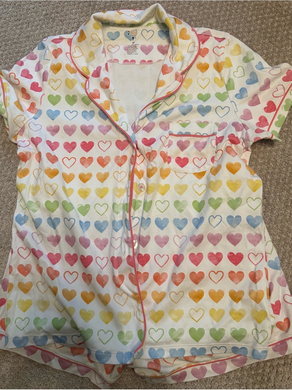 Roller Rabbit Watercolor Rainbow Hearts Pajamas
